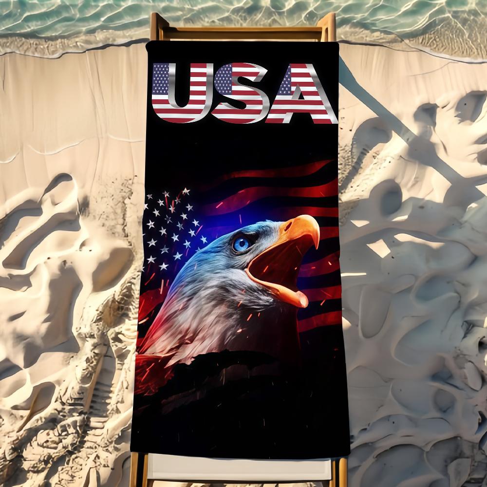 Independence USA Patriotic Eagle Horse Towel Beach Shower Bath Travel Lightweight Skin Friendly for Pool Camping Cruise Summer