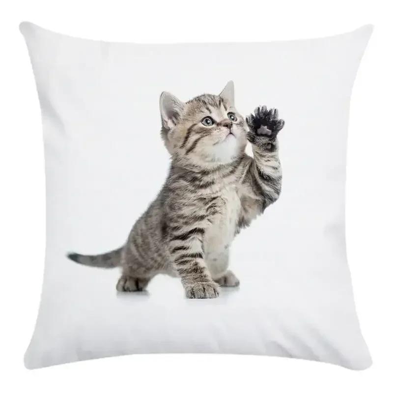 Home Decor Animal Cute Cat Print Pillow Cover Cushion Cover Living Room Accessories