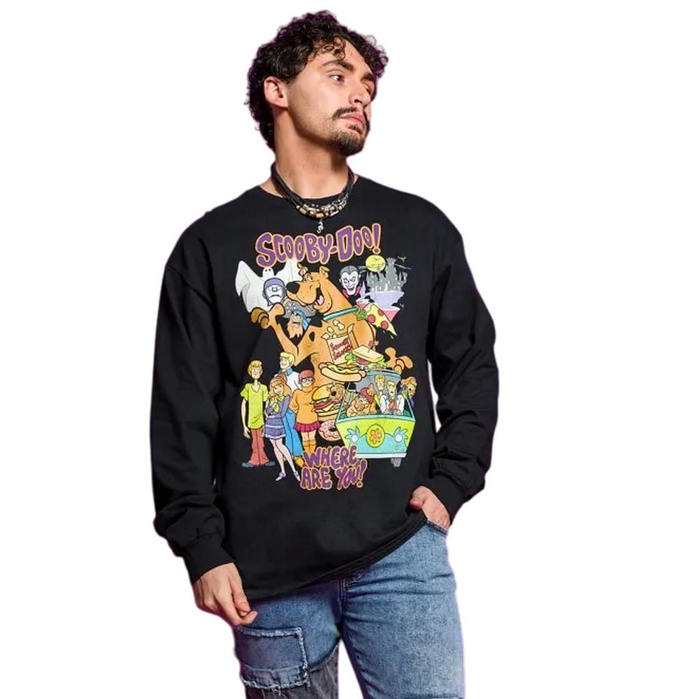 Scooby Doo Unisex Adult Heroes And Villains Long-Sleeved T-Shirt