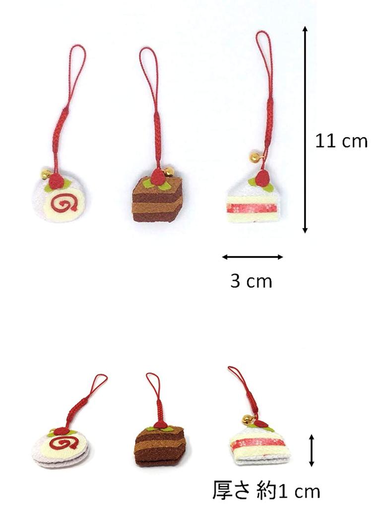 Kawasumi Washi Chirimen Handicraft Netsuke of Goldfish and (Set 2, Cake)