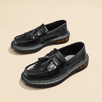 Women's Versatile Leather Loafers & Low-Top Round Toe Martin Boots - Casual British Style