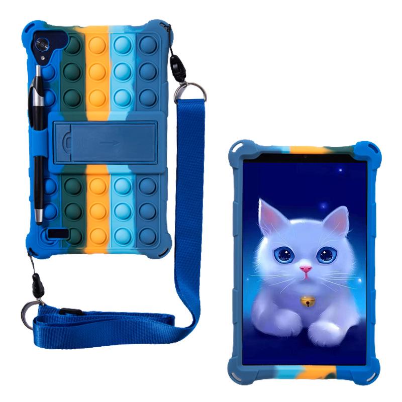 8-Inch Universal Shockproof Silicone and Leather Tablet Protective Case