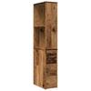 Narrow Bathroom Cabinet with Casters Rustic Wood Look Engineered Wood