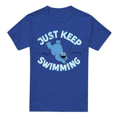 Sesame Street Unisex Adult Just Keep Jumping Cookie Monster T-Shirt
