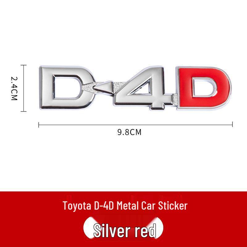 Kovová nálepka na zadní část D4D pro vozidla Prado, Highlander, Land Cruiser a 4WD