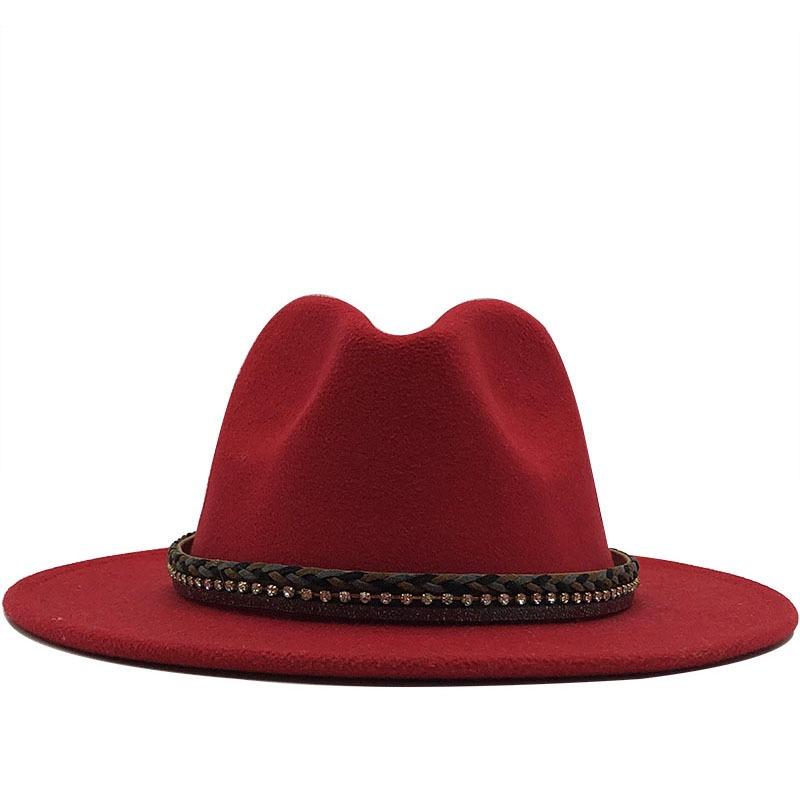 Women S British Style Cashmere Large Brim Fedora Hat 56 58cm
