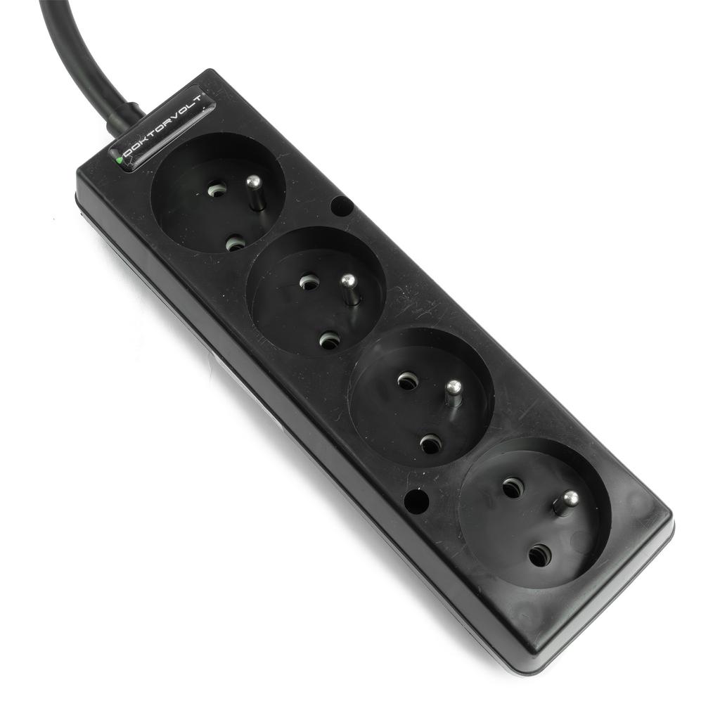Przedłużacz Elektryczny 4-Krotny 15M Listwa 4 Gniazda 3X1,5Mm2 Czarny