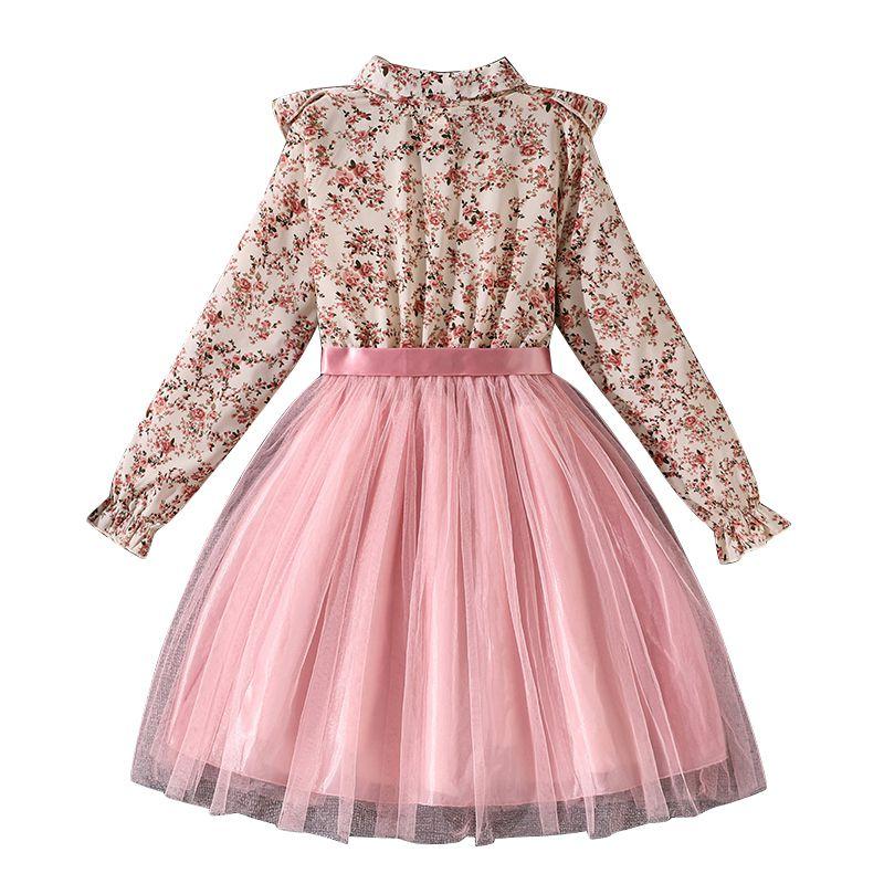 8-12 Years Kids Girls Dress Set Long Sleeve Top and Mesh Skirt