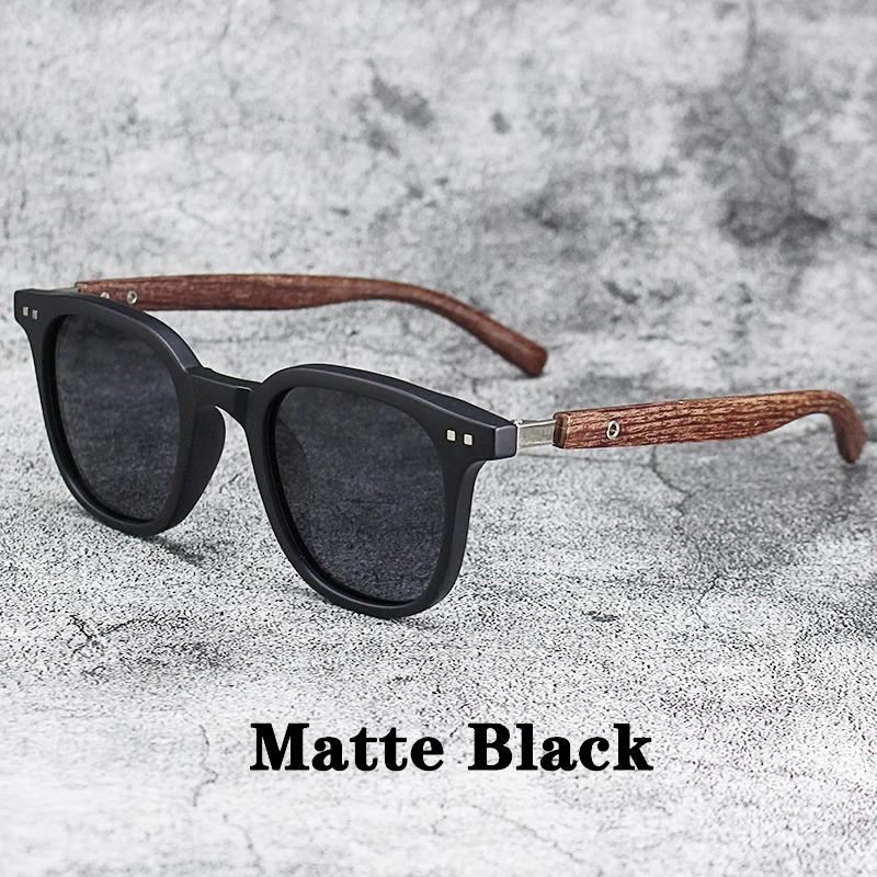 New Vintage Wooden Frame Sunglasses Classic Square Sun Glasses Coating Lens Driving Eyewear for Men Women