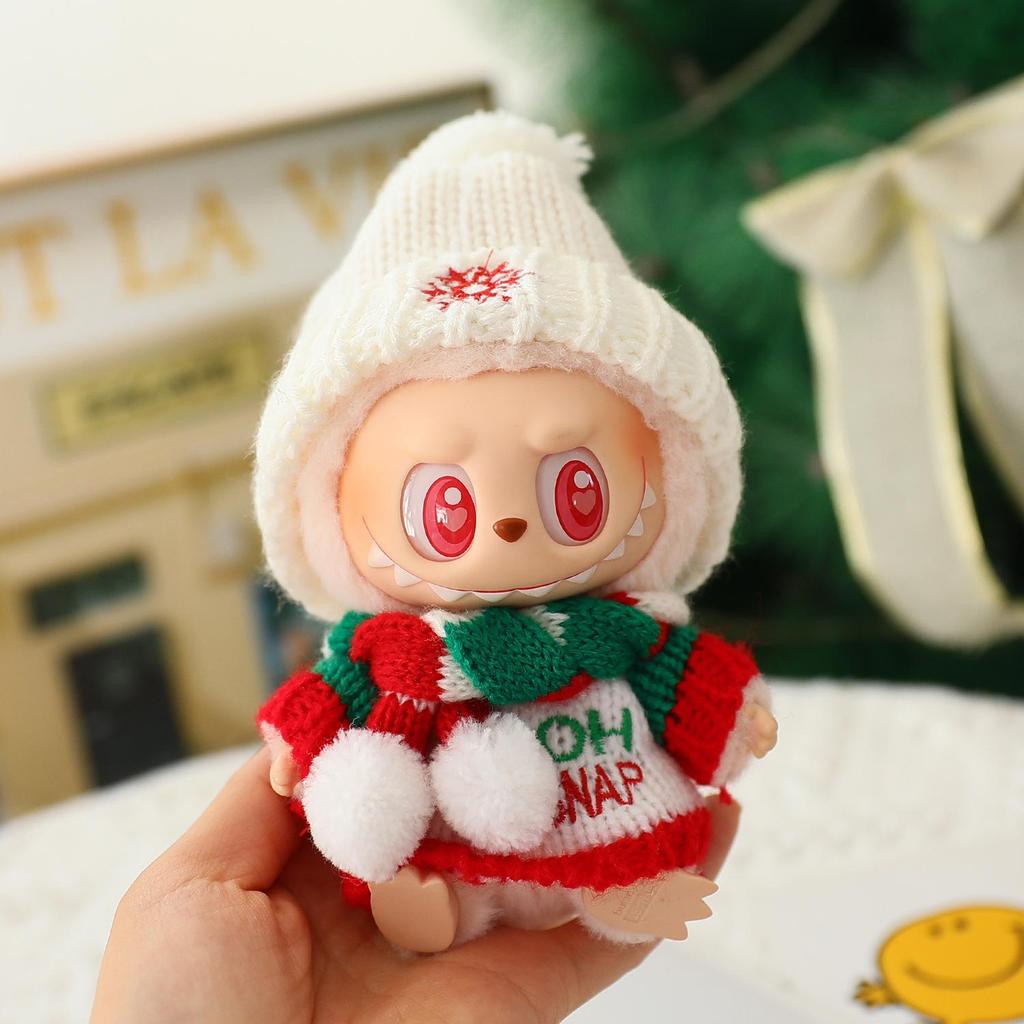 LABUBU Blind Box Doll Clothing Set for Generations 1 & 2 LABUBU Sit-Down Party Doll Christmas Cape & Hat Outfit