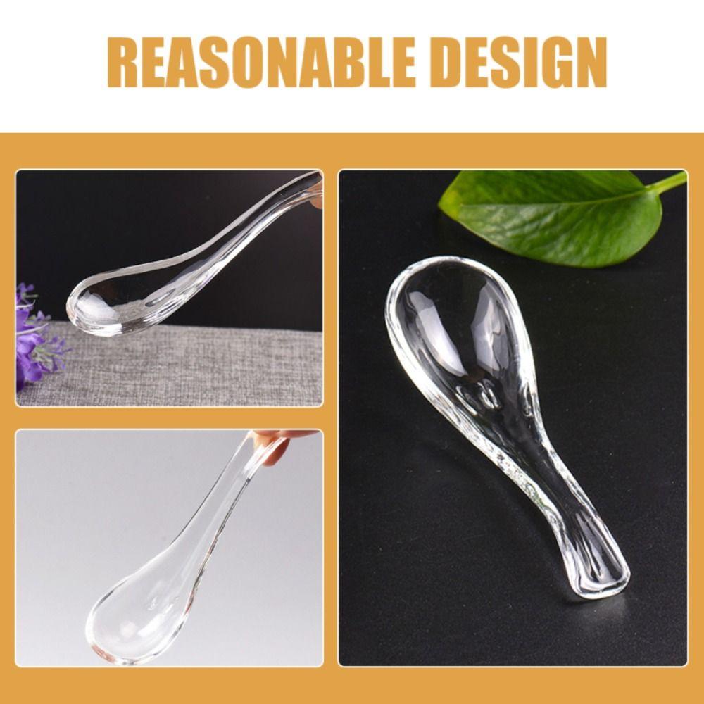 Exquisite Crystal Glass Spoon Transparent Dessert Teaspoons Easy To Clean Soup Spoons Hotel