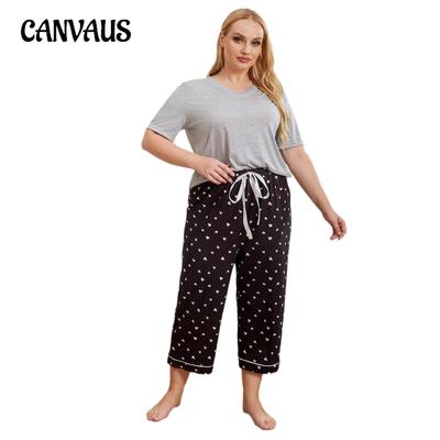 Women's Plus Size Pajamas Casual Short-sleeved Trousers Homewear Set