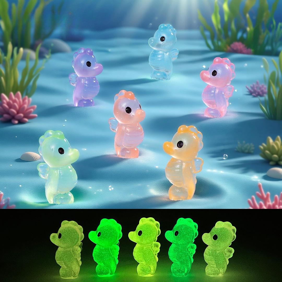 

10-30 шт. Милый Мини Светящийся Морской Конёк Маленькое Украшение Светящееся в Темноте Миниатюры Гиппокамп Микро Пейзаж Домашний Декор Подарок 10pcs