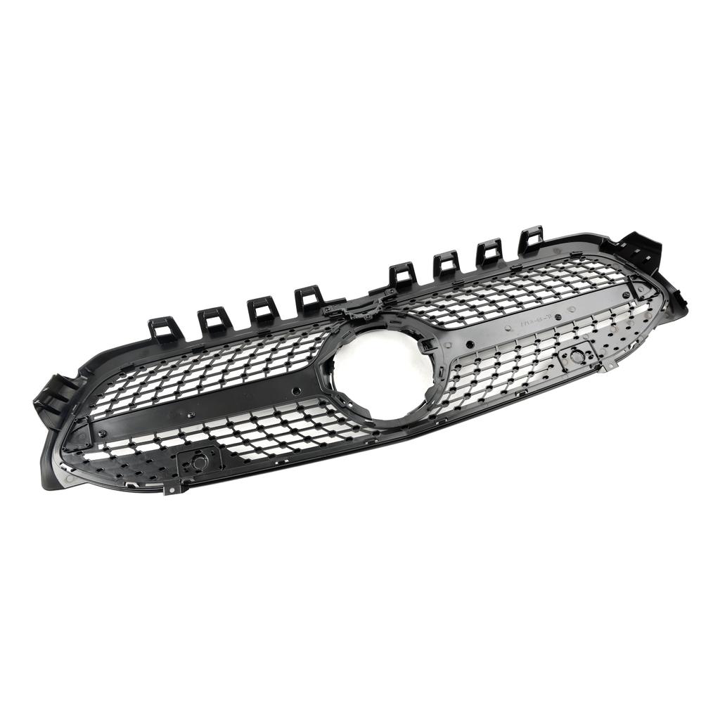 Diamond Front Bumper Grill Grille Fit Benz A-Class W177 2019-2023 Black