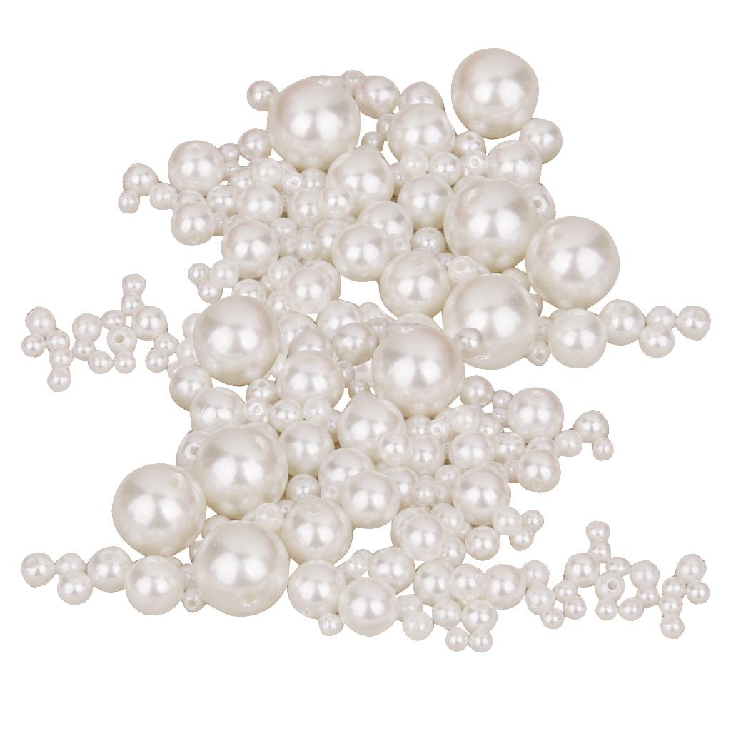 Pearl Beads 300pcs Resin Round Loose Faux Spacer Decorative