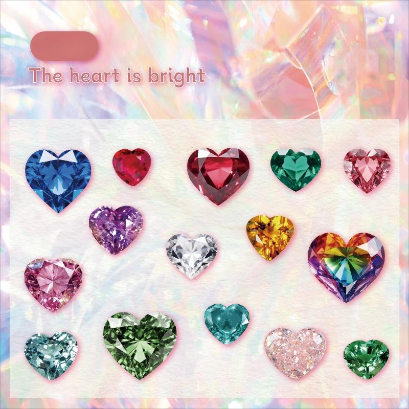 30 Pcs INS Cartoon Gemstone Sticker Pack Scrapbooking Material DIY Decorative Diary Album Aesthetic Stationery Labels Stickers