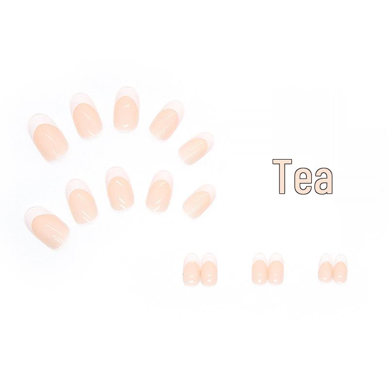 Weiße minimalistische French Press-On Nägel - Nagelkunst im europäischen und amerikanischen Stil