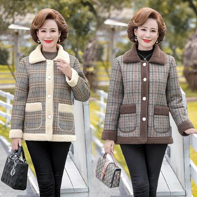 Plus Velvet Thick Padded Jacket Middle-aged Women's Winter Short Padded Jacket Middle-aged and Elderly Small Padded Jacket Jacket