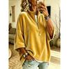 Women Velvet Top V Neck Long Sleeve Loose Fit Soft Fabric