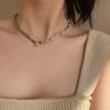 Gold Plated Titanium Steel Freshwater Pearl Choker Necklace for Women