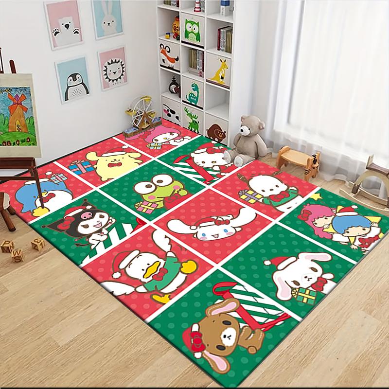 Christmas Characters Celebration Carpet Rug Soft Washable Anti Slip Home Living Room Sofa Mats Personalized Christmas Rug