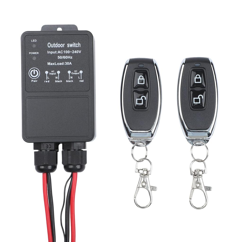 Remote Control Wireless Switch 30A AC110240V Waterproof for Outdoor and Indoor Lighting and Electrical Devices