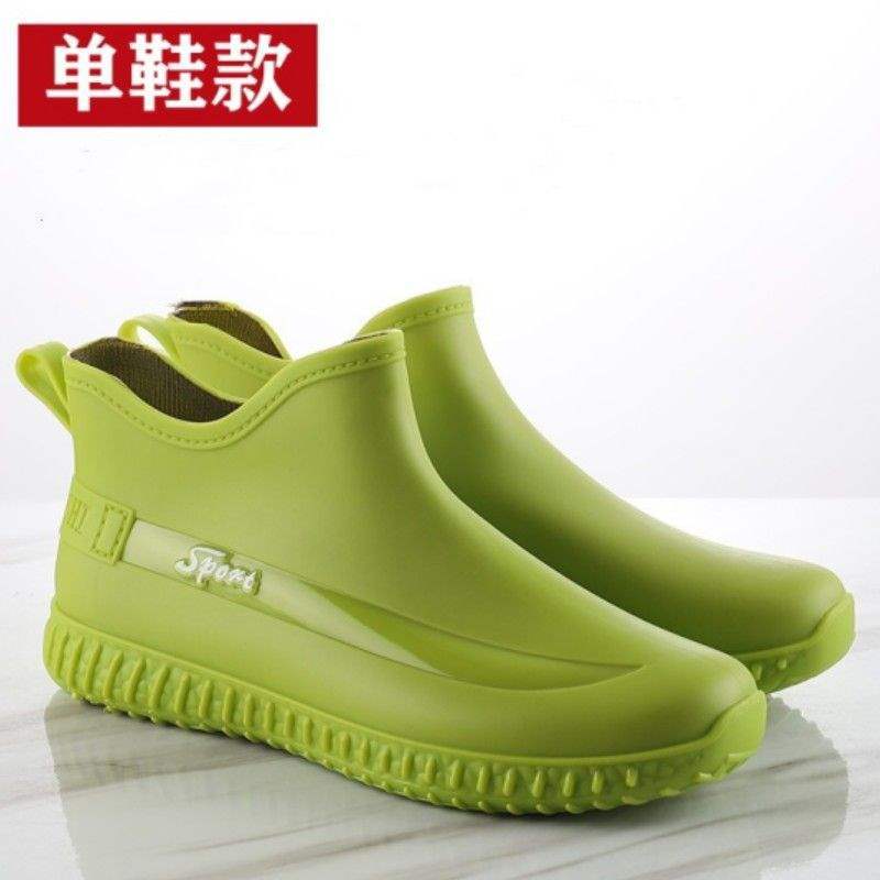 New Men's Rain Shoes Fashion Short Work Water Boots Non-slip Waterproof Kitchen Rubber Shoes Thick Sole Wear-resistant Car Wash Fishing