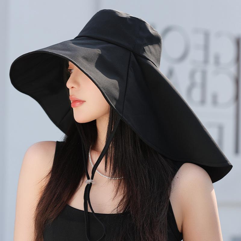 Sun protection bucket hat women's summer outdoor UV protection sun hat big brim sun hat neck protection shawl sun protection hat