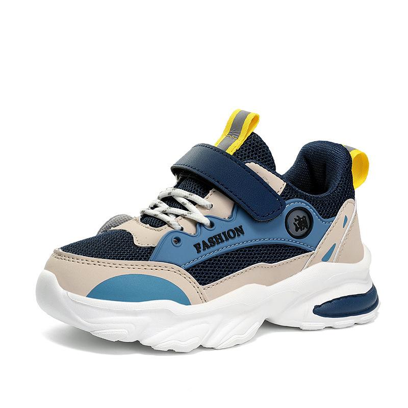 Oddychające, obrotowe trampki dla kolegów z klasy, chłopięce, siateczkowe, letnie, dla dzieci w wieku średnim i starszym, buty zapinane na guziki, nowość wiosna i jesień 2025, dziecięce