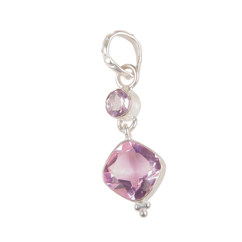 Pietra Preziosa Morganite Gioielli in Argento Sterling 925 Ciondolo Fatto a Mano 1,60" Regalo Donna PP-9-12