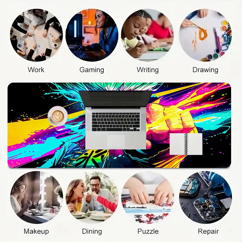 Superhero Xl Gaming Mouse Pad Nonslip Rubber Base Stitched Edge Waterproof Desk Mat For Pc Laptop Gamer Office Computer Accessories