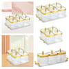 Condiment Jar with Tray and Lid Storage Container Seasoning Jar Divided Seasoning Box for Party Salt Nuts Dish Cruet Pepper