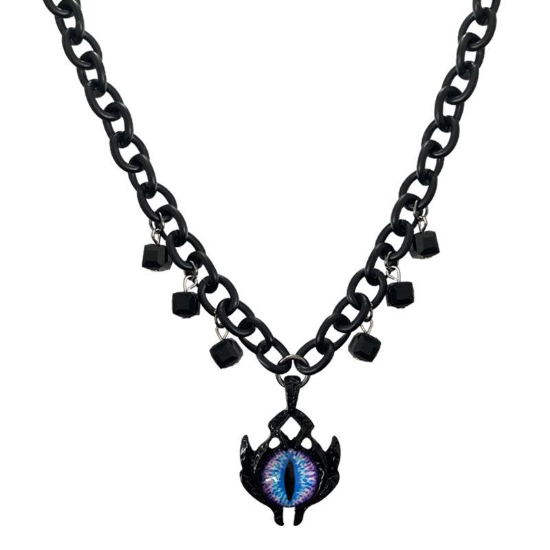 

Ожерелье с подвеской «Демонический глаз» в темном стиле — хип-хоп-цепочка на ключицу для мужчин и женщин, высококачественный парный дизайн