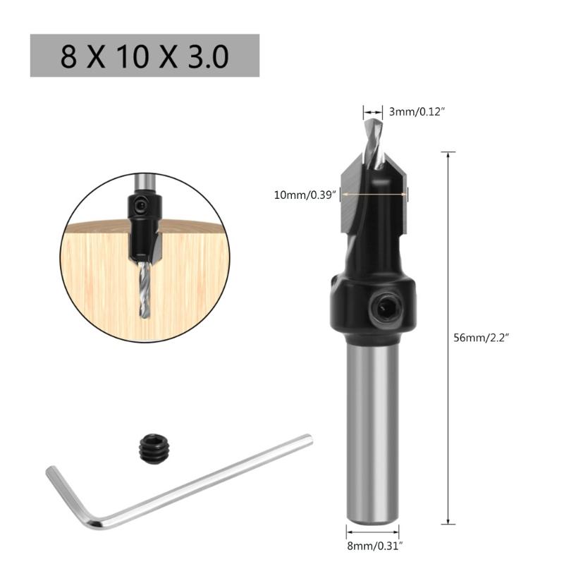 8/10mm Round Shank Countersink Drill Bit High Speed Steel Milling Cutter Metal Hole Cutter Woodworking Drilling Tools