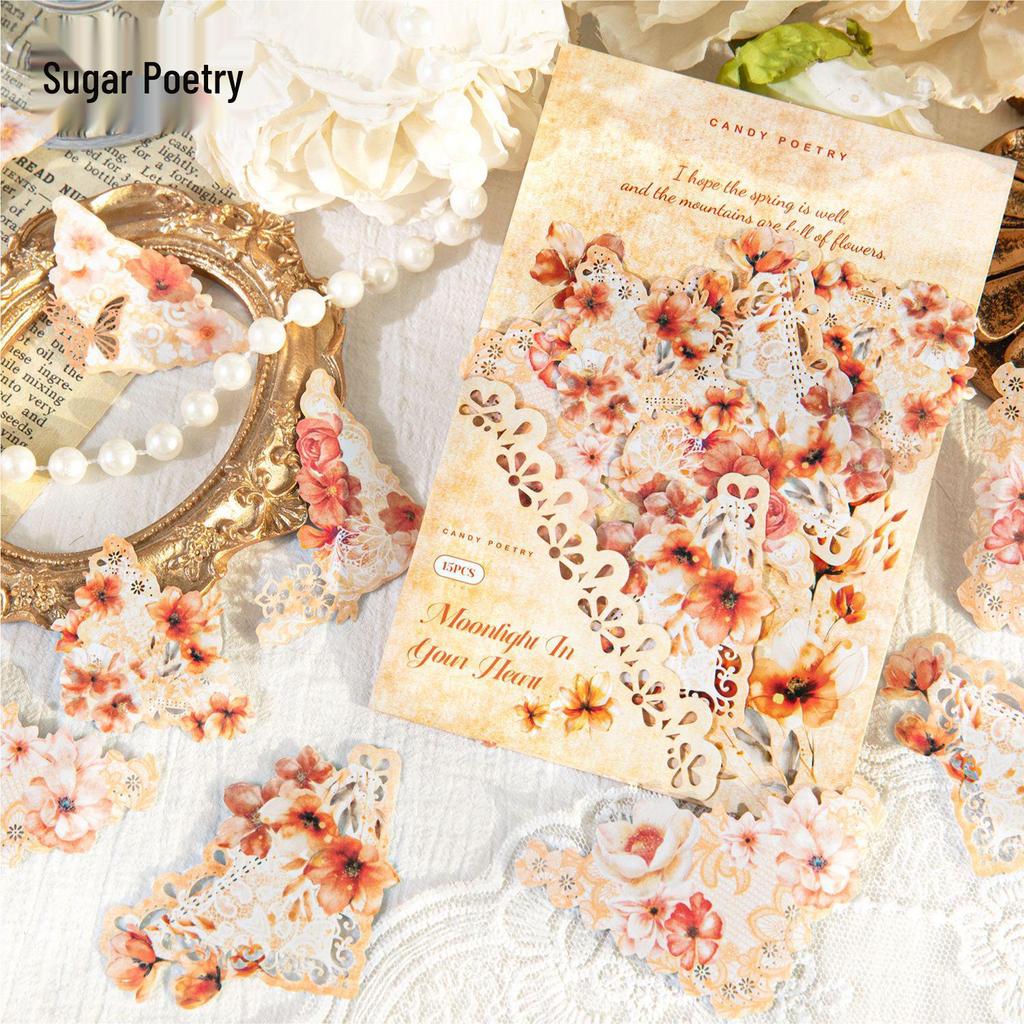 Vintage Floral Lace Sticker Pack - Sugar Poetry & Paper Cutout for Journaling