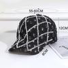Sparkling Distressed Denim Baseball Caps Grid Sun Hats Fashion Rhinestone Baseball Cap  for Women