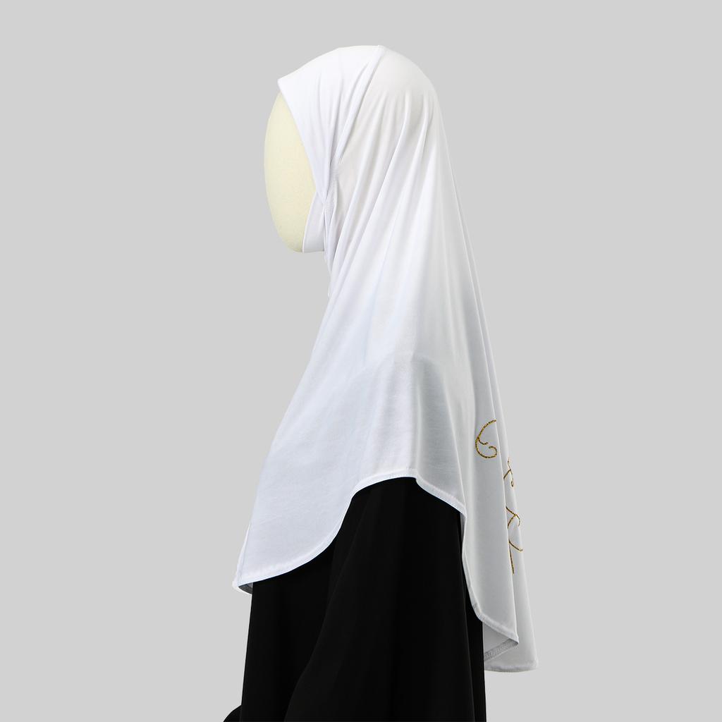 Ramadan Golden Embroidery Muslim Modal Hijabs For Women Solid Headscarf Khimar Hijabs Bandana Sports Hijab Arabic Islam Tudung