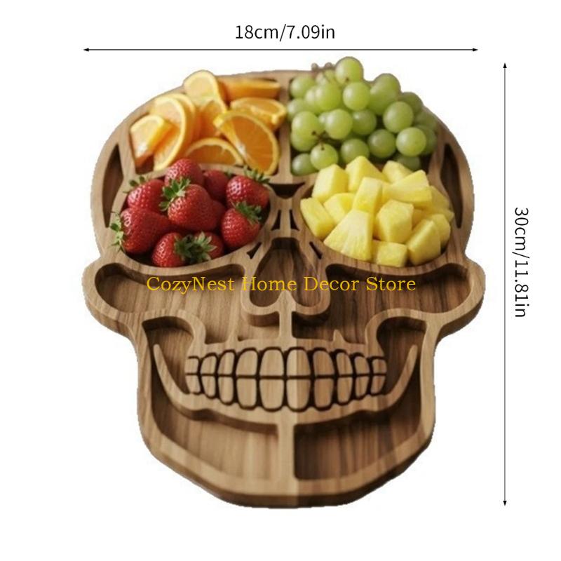 92MF Decorative Wooden Halloween Tray For Cheese Finger Party Use