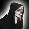 Halloween Horror Ghost Face Mask with Red Tongue, Black Skin, Tongue-Sticking-Out Mask, Party Decoration, Funny Performance Headgear