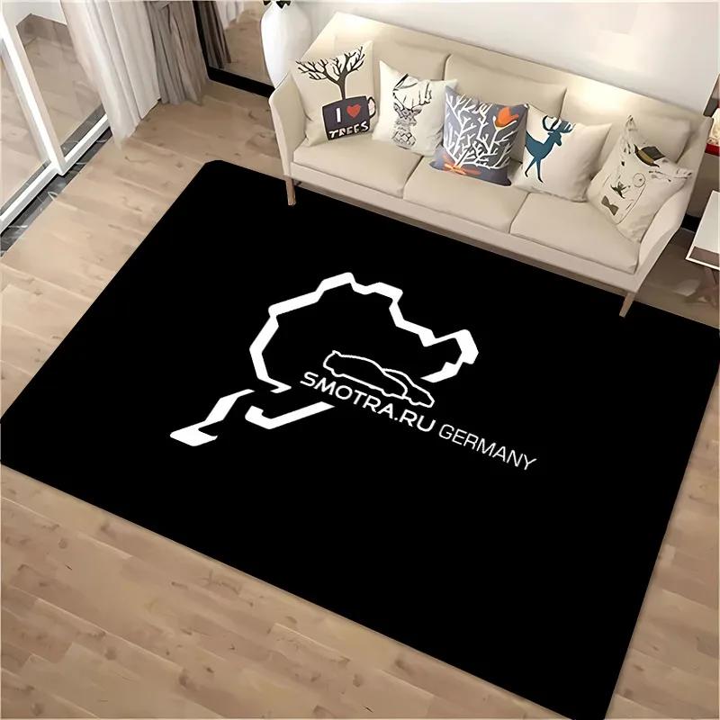 3D HD Nurburgring F1 International Track Rug,Carpet for Living Room Bedroom Sofa Doormat Decor,Kid Game Non-slip Floor Mat Gift