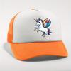 Winged Unicorn Flying Rainbow Pegasus Trucker Hat Pink White Mesh Adjustable Breathable Casual Baseball Cap