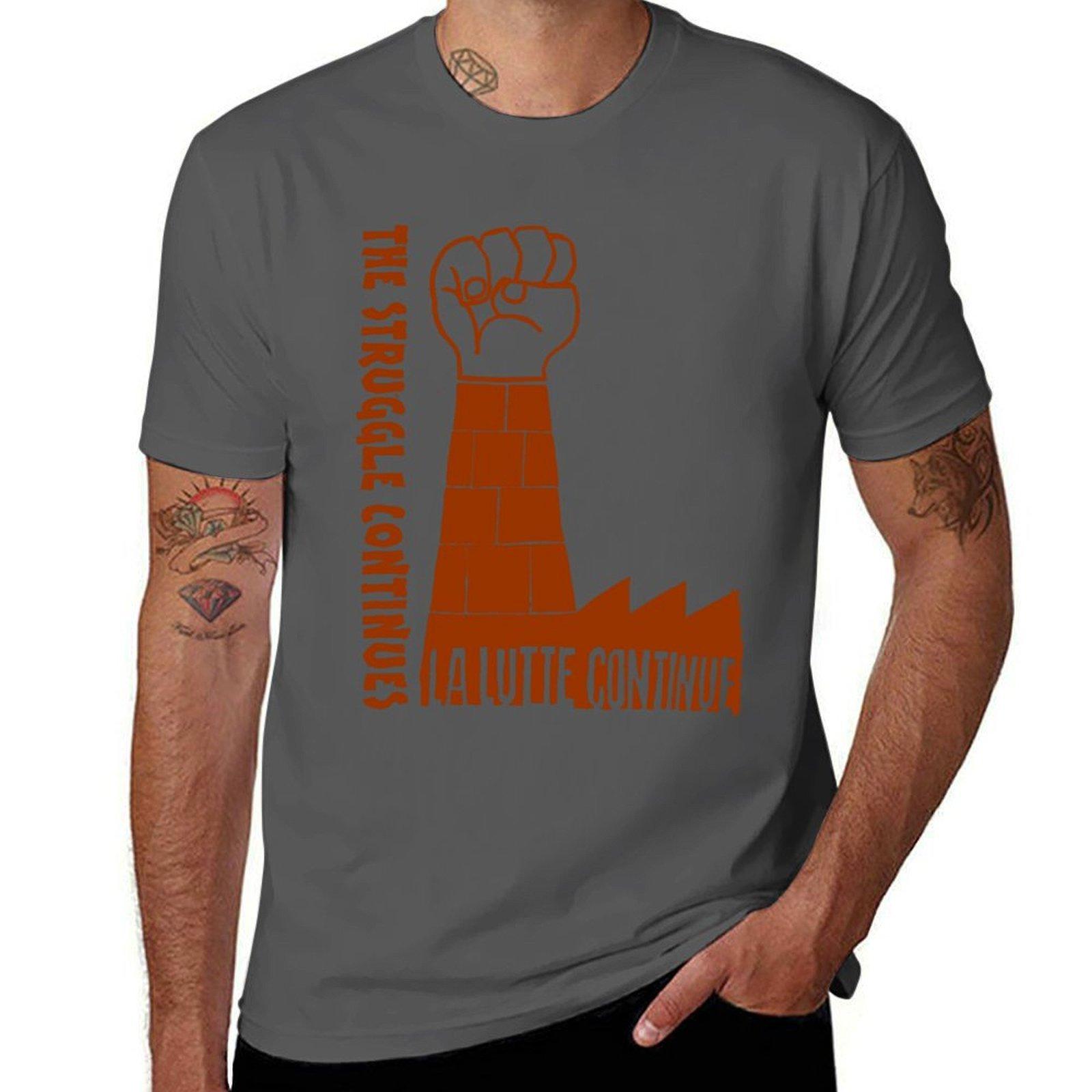 

La lutte continue The struggle continues TShirt Plus Size Quick Dry Sports Tee 4XL