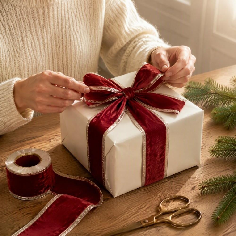 10cm Weihnachts-Schleifenband Bastelband Schleife Dekoband Festliches Geschenkpapier