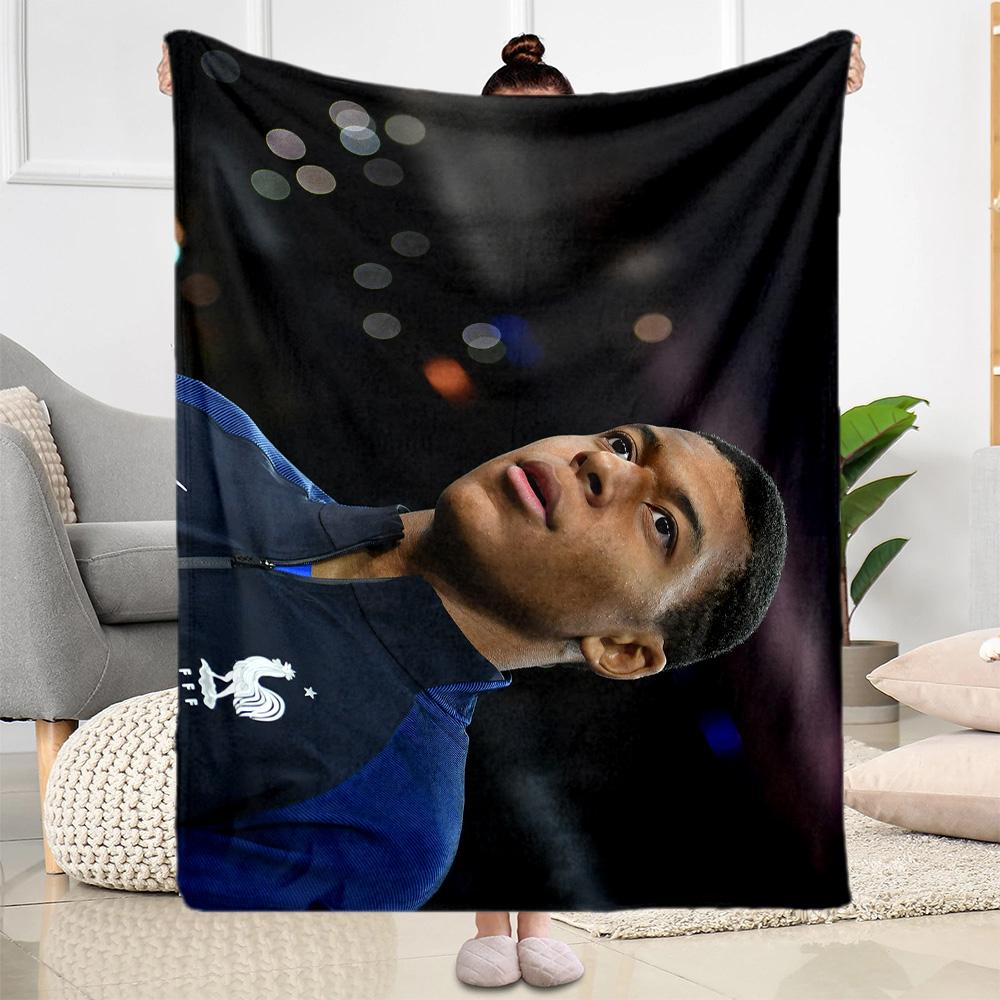 France Football Star Blanket Ultra-Soft Suitable for Bedding Office Office Chair for All Occasions Modern Style
