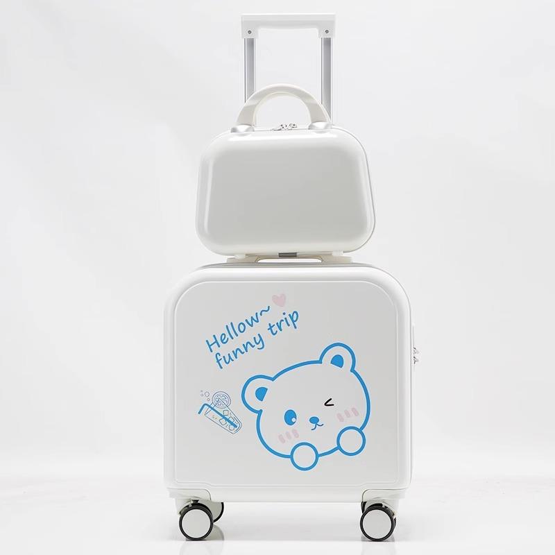 Child Luggage Girls Small Leather Suitcase Handbags Password Set Suitcases 2024 New Cute Cabin Trolley Case