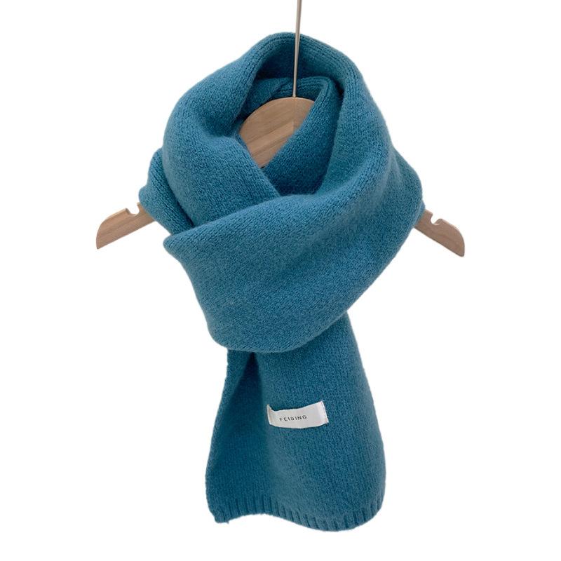 Scarf women's winter new imitation cashmere scarf trendy Korean ins student wool knitted warm couple scarf