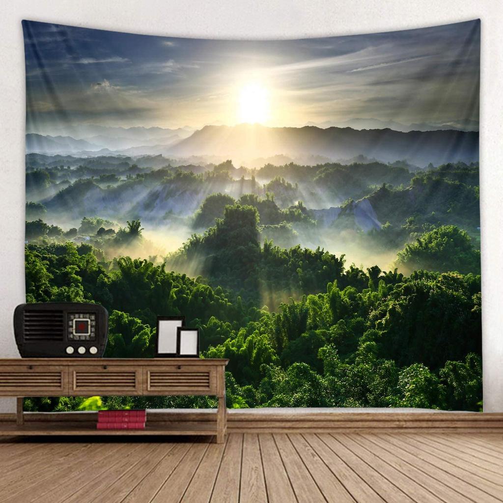 Nature Landscape Wall Hanging Art Living Room Dorm Bedroom Decoration Beautiful Sunburst Print Tapestry