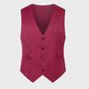 Men's Korean Style Slim Suit Vest - Business Casual for Spring & Autumn, Professional Groomsmen Dress Vest
