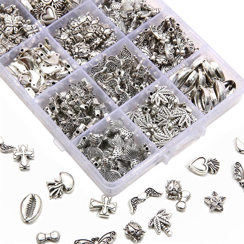 Handmade Cross-Border Alloy Heart Pendant Spacer Beads for DIY Necklace & Bracelet Jewelry