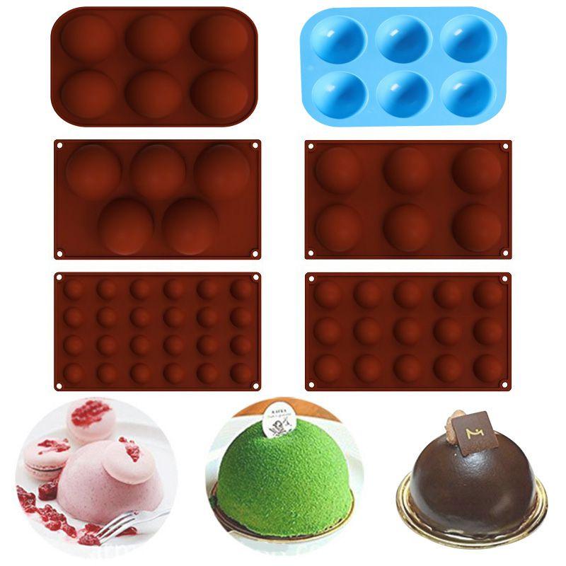 561524holes 3d Half Ball Semicircle Silicone Chocolate Mold Cake Mold Baking